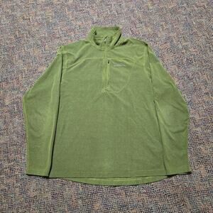 Vtg Y2k EDDIE BAUER Earthtone Outdoors Lightweight 1/4 Zip Fleece Sweatshirt Lg